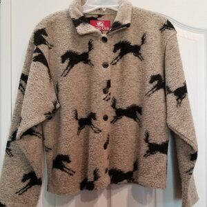 Fleece horse-themed jacket